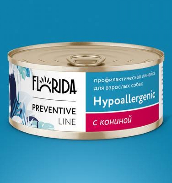Florida Preventive Line консервы Hypoallergenic для собак "Гипоаллергенные" с кониной